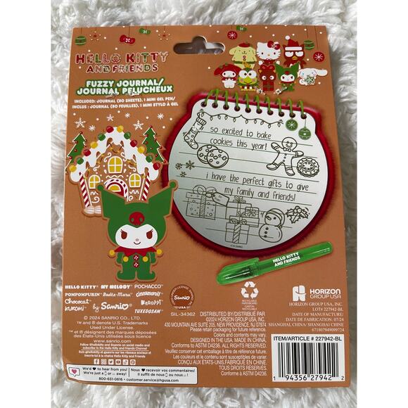 Hello Kitty and Friends Kuromi Round Fuzzy Bound Journal Red Kit NEW - Picture 4 of 4